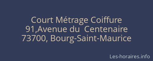 Court Métrage Coiffure