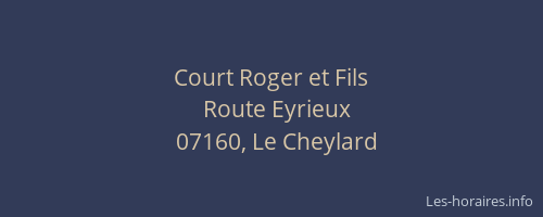 Court Roger et Fils