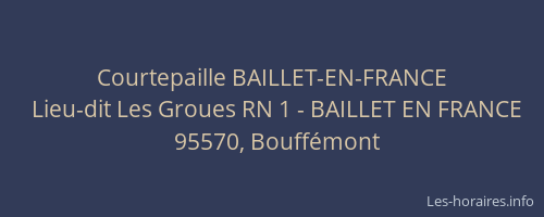 Courtepaille BAILLET-EN-FRANCE
