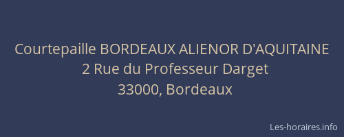 Courtepaille BORDEAUX ALIENOR D'AQUITAINE