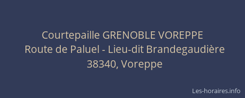 Courtepaille GRENOBLE VOREPPE
