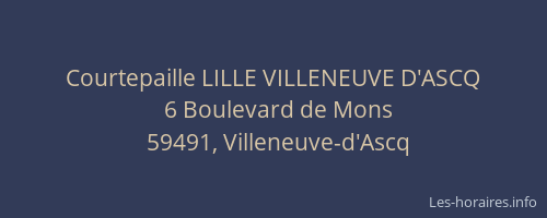 Courtepaille LILLE VILLENEUVE D'ASCQ