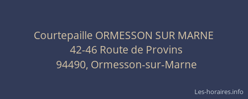 Courtepaille ORMESSON SUR MARNE