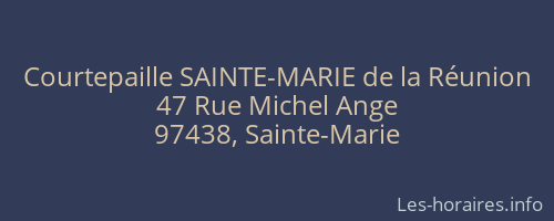 Courtepaille SAINTE-MARIE de la Réunion