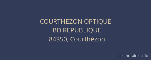 COURTHEZON OPTIQUE