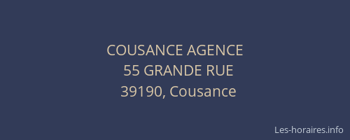 COUSANCE AGENCE