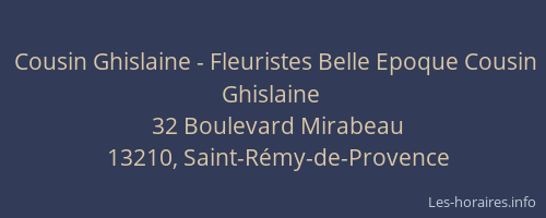 Cousin Ghislaine - Fleuristes Belle Epoque Cousin Ghislaine