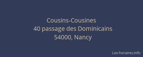 Cousins-Cousines