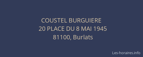 COUSTEL BURGUIERE