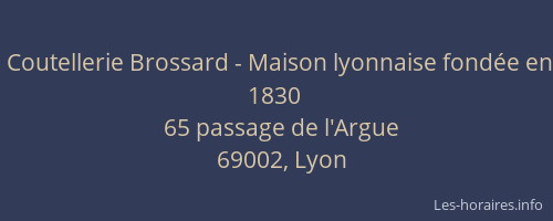 Coutellerie Brossard - Maison lyonnaise fondée en 1830
