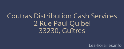 Coutras Distribution Cash Services