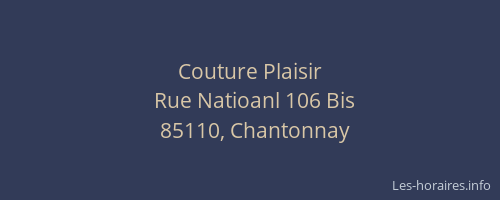 Couture Plaisir