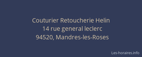 Couturier Retoucherie Helin