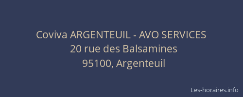 Coviva ARGENTEUIL - AVO SERVICES