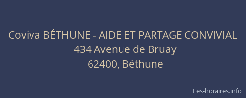 Coviva BÉTHUNE - AIDE ET PARTAGE CONVIVIAL