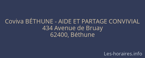 Coviva BÉTHUNE - AIDE ET PARTAGE CONVIVIAL