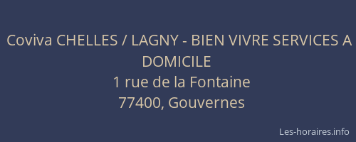 Coviva CHELLES / LAGNY - BIEN VIVRE SERVICES A DOMICILE