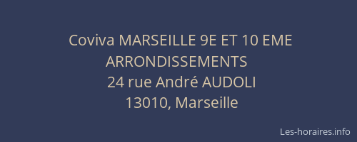 Coviva MARSEILLE 9E ET 10 EME ARRONDISSEMENTS