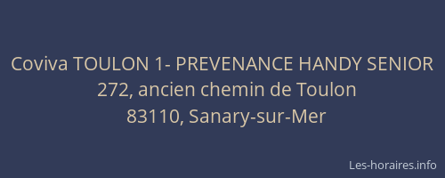 Coviva TOULON 1- PREVENANCE HANDY SENIOR