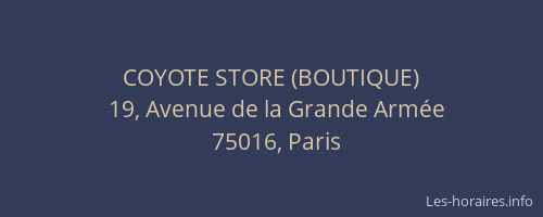 COYOTE STORE (BOUTIQUE)
