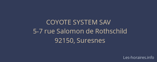 COYOTE SYSTEM SAV