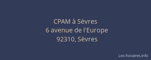 CPAM à Sèvres