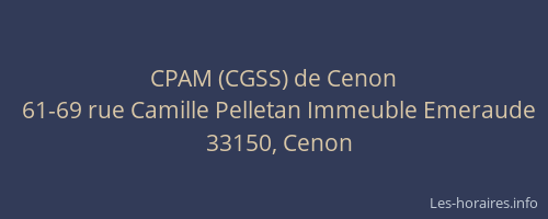CPAM (CGSS) de Cenon