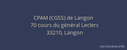 CPAM (CGSS) de Langon