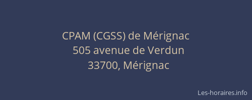 CPAM (CGSS) de Mérignac