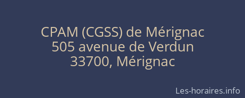 CPAM (CGSS) de Mérignac