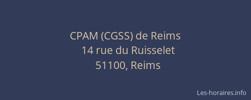 CPAM (CGSS) de Reims