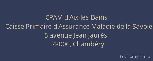 CPAM d'Aix-les-Bains