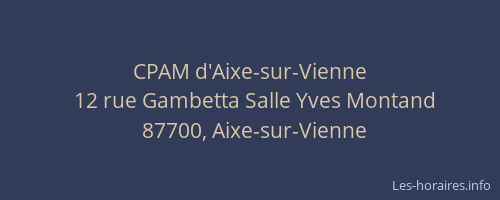 CPAM d'Aixe-sur-Vienne