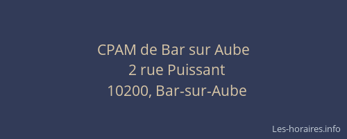 CPAM de Bar sur Aube
