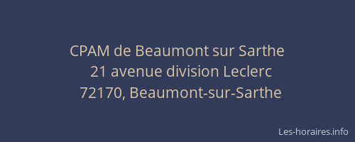 CPAM de Beaumont sur Sarthe