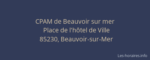 CPAM de Beauvoir sur mer