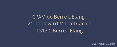 CPAM de Berre L'Etang