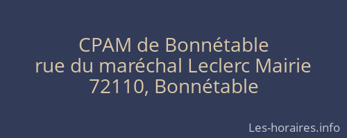 CPAM de Bonnétable