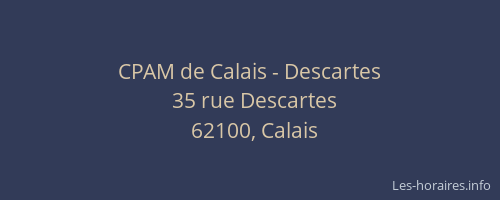 CPAM de Calais - Descartes