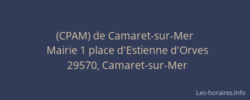 (CPAM) de Camaret-sur-Mer