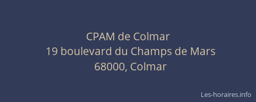 CPAM de Colmar