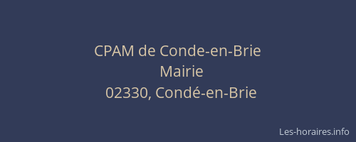 CPAM de Conde-en-Brie