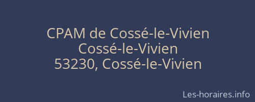 CPAM de Cossé-le-Vivien