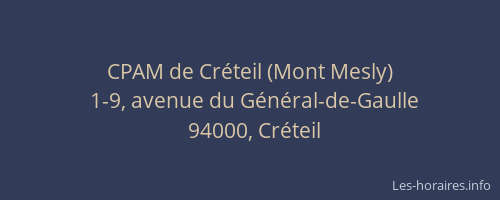 CPAM de Créteil (Mont Mesly)