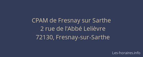CPAM de Fresnay sur Sarthe