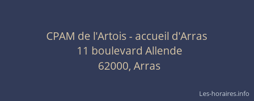 CPAM de l'Artois - accueil d'Arras
