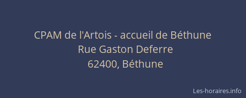 CPAM de l'Artois - accueil de Béthune