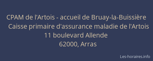 CPAM de l'Artois - accueil de Bruay-la-Buissière