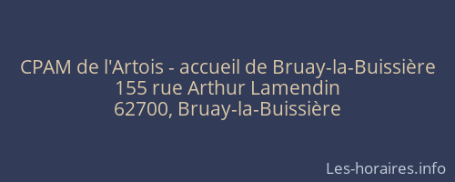 CPAM de l'Artois - accueil de Bruay-la-Buissière