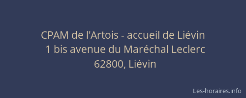 CPAM de l'Artois - accueil de Li&eacute;vin